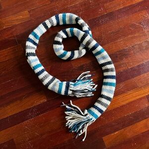 American Eagle Outfitters Striped Blue and Gray Scarf